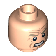 Minifig Head Palpatine (Chancellor), Wrinkles and Clenched Teeth, Sunken Yellow Eyes / Black Eyes with White Pupils Print Hellnougat