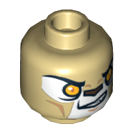 Minifig Head Laval, Lion, Grin / Determined Print Beige
