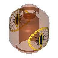 Minifig Head Eye of Sauron Print [Hollow Stud] Trans-Neon Orange