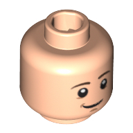 Minifig Head Marty McFly, Dual Sided, Brown Eyebrows, Chin Dimple, Smile / Open Mouth Scared Print [Hollow Stud] Hellnougat