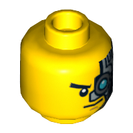 Minifig Head Zane, Cyborg Armour Print Yellow