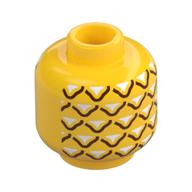 Minifig Head (No Face), Pineapple Print Gelb