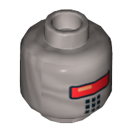 Minifig Head Robot SWAT, Red Visor and 9 Mouth Squares Print [Hollow Stud] Mattsilber