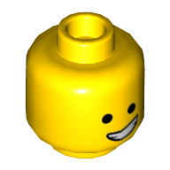 Minifig Head Emmet, Open Smile with Teeth / Scared Print Yellow