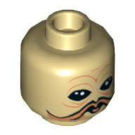 Minifig Head Ten Numb, No Mask / Breathing Mask Print Beige