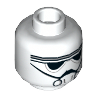 Minifig Head AT-DP Pilot / Imperial Driver, Goggles and Breathing Mask Print Weiß