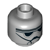 Minifig Head AT-DP Pilot / Imperial Driver, Goggles and Breathing Mask Print Hellblaugrau