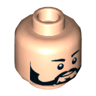 Minifig Head Rebel Trooper, Full Beard, Eyebrows, White Pupils Print Hellnougat