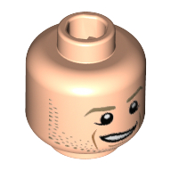 Minifig Head Marco Reus, Dark Tan Eyebrows, Stubble, Chin Dimple, Cheek Lines, Open Smile Print [Hollow Stud] Hellnougat