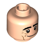 Minifig Head Joachim Löw, Eyebrows Bushy, White Pupils, Crow's Feet, Cheek Lines Print [Hollow Stud] Hellnougat