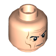 Minifig Head Grand Moff Tarkin, Eyebrows, Dark Orange Wrinkles, Stern / Raised Right Eyebrow Print Hellnougat