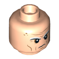 Minifig Head Vulture, White Eyebrows, Forehead Lines, Wrinkles, Scowl Print Hellnougat