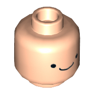 Minifig Head Adventure Time Finn, Dual Sided, Small Eyes, Smile / Open Mouth Smile with Tongue and 3 Teeth Print [Hollow Stud] Hellnougat
