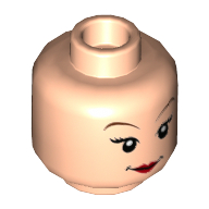 Minifig Head Tinker Bell, Brown Eyebrows, Eyelashes, Red Lips, Smile Print Hellnougat