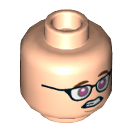 Minifig Head Louis Tully, Glasses, Awkward Smile / Possessed with Pink Eyes Print Hellnougat