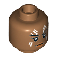 Minifig Head Valkyrie, Eyebrows, White Tattoos on Forehead and Cheeks Print Mittelnougat