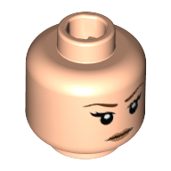 Minifig Head Black Canary, Reddish Brown Eyebrows, Neutral / Screaming Print Hellnougat