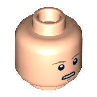 Minifig Head Luke Skywalker, Dark Tan Eyebrows, Chin Dimple, Concerned / Closed Eyes, Meditating Print Hellnougat