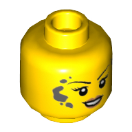 Minifig Head Nanna, Peach Lips, Clean / Dirt Stains Gelb