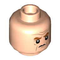 Minifig Head Gunnar Eversol, Reddish Brown Eyebrows, Smirk / Scowl Print Hellnougat
