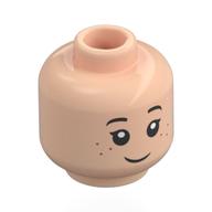 Minifig Head, Eyelashes, Freckles, Happy / Sad Print Hellnougat