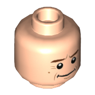 Minifig Head Alan Grant, Reddish Brown Eyebrows, Furrowed Brows, Crows Feet by Eyes Print Hellnougat