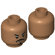 Minifig Head Guard, Mustache, Beard, Scar Medium Nougat