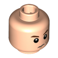 Minifig Head Draco Malfoy, Reddish Brown Eyebrows, Sneer Print Hellnougat