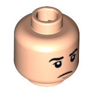 Minifig Head Credence Barebone, Eyebrows, Neutral Expression / Angry with Silver and White Eyes Print Hellnougat