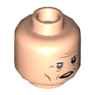 Minifig Head Gellert Grindelwald, White Eyebrows, Open Mouth / Closed Mouth Print [Hollow Stud] Hellnougat