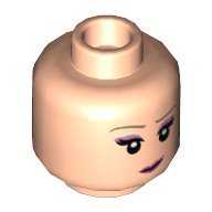 Minifig Head Elsa, Medium Nougat Eyebrows, Medium Lavender Eye Shadow, Dark Pink Lips, Smile / Wink Print Hellnougat