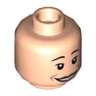 Minifig Head Edna Mode, Dual Sided, Female, Eyebrows, Medium Nougat Lips and Jaw Lines, Wide Smile / Neutral Print [Hollow Stud] Hellnougat