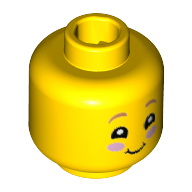 Minifig Head Chicken Skater, Pink Cheeks, Squeal, Smile Gelb