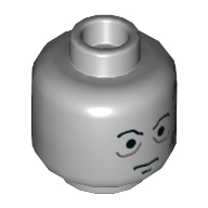 Minifig Head Darth Vader, Dark Bluish Gray Scars, Eyebrows Print [Hollow Stud] Light Bluish Gray