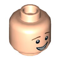 Minifig Head Woody, Reddish Brown Eyebrows, Smile with Teeth / Scared Print Hellnougat