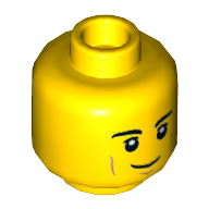 Minifig Head, Smile, Cheek Lines Yellow