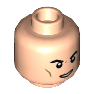 Minifig Head Tom Riddle (Voldemort) / AT-AT Driver, Cheek Lines, Open Mouth Grin with Teeth Hellnougat