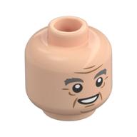 Minifig Head Horace Slughorn, Thick Dark Bluish Gray Eyebrows and Wrinkles, Open Mouth with Teeth / Closed Mouth Print Hellnougat