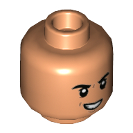 Minifig Head Dr Wu, Grin / Scared Open Mouth Print Nougat