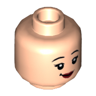 Minifig Head Nymphadora Tonks / Xialing / Captain Carter, Smile, Dark Red Lips, Smile / Angry Print Hellnougat