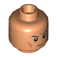 Minifig Head Clone Trooper, Cheek Lines, Chin Dimple, Frown Print Nougat