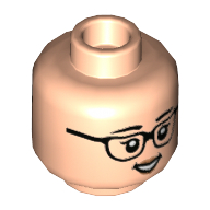 Minifig Head Phyllis Lapin Vance, Glasses, Peach Lips, Smile with Open Teeth / Smiel with Closed Teeth print Hellnougat