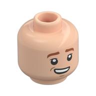 Minifig Head George Weasley, Brown Eyebrows, Lopsided Open Mouth Smile Print Hellnougat