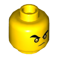 Minifig Head Monkie Kid, Gold Eyes / Open Mouth Print Yellow