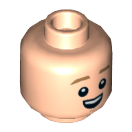 Minifig Head Colin Creevey, Nougat Eyebrows and Chin Dimples, Smile / Worried Print Hellnougat