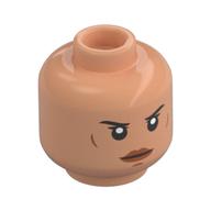 Minifig Head AT-AT Driver / Stormtrooper, Eyebrows, Reddish Brown Lips and Cheek Lines, Serious Print Nougat