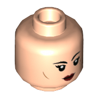 Minifig Head Fennec Shand, Cheek Lines, Dark Red Lips, Raised Left Eyebrow / Smirk Print Hellnougat