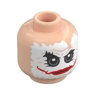 Minifig Head Joker, White Face Paint with Green Eyes, Red Scars, Open / Closed Mouth Print Hellnougat