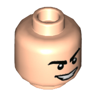 Minifig Head Rhino, Thick Eyebrows, Evil Smile with Teeth Print Hellnougat