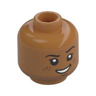 Minifig Head, Eyebrows, Eyelashes, Freckles, Smirk Showing Teeth / Sad Print Mittelnougat